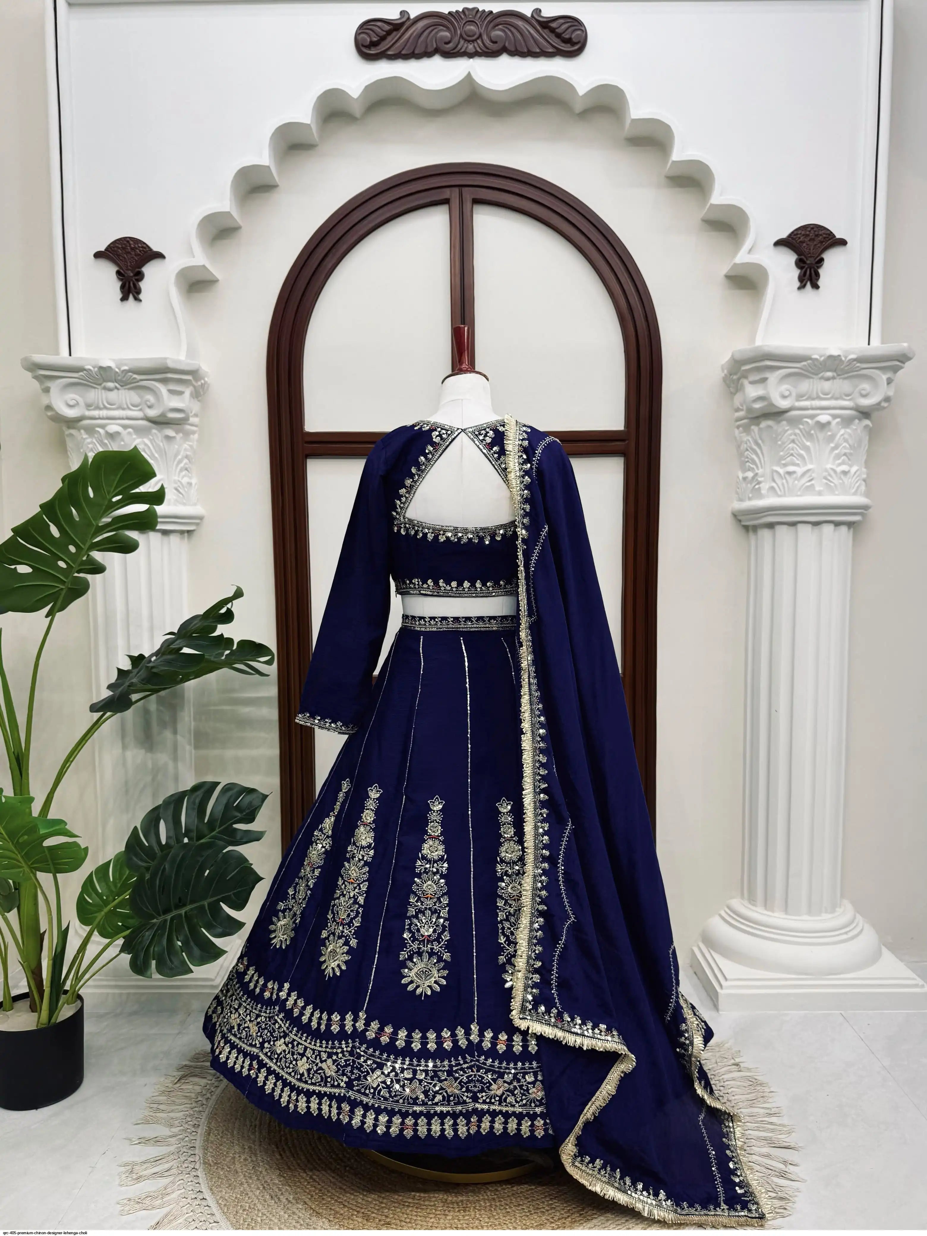 QRC 405 PREMIUM CHINON DESIGNER LEHENGA CHOLI