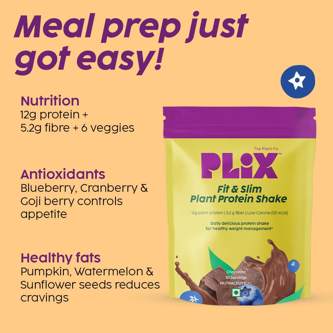 The Plant Fix Plix Fit & Slim Smoothie For Healthy Weight Management & Metabolism|(350g,Chocolate)