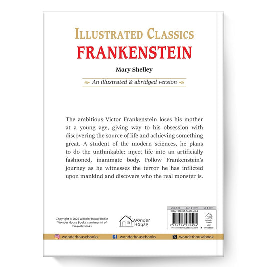 Frankenstein : Illustrated Abridged Children Classics English Novel with Review Questions Hardcover Book