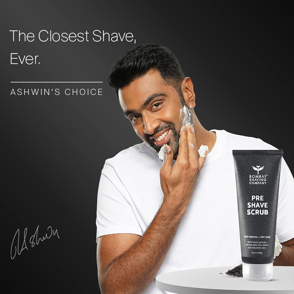 Bombay Shaving Company Pre Shave Scrub – 100 g with Black Sand and Vitamin E for Dead Skin Removal