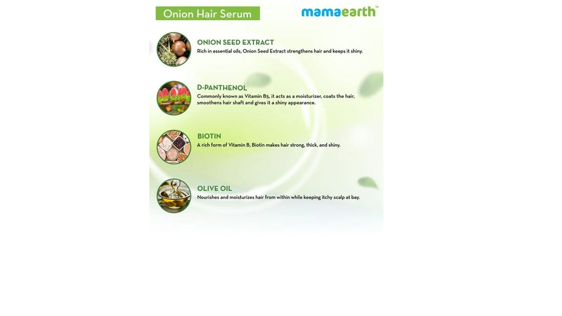Mamaearth Onion Hair Serum 100 ml & Onion Hair Oil 150 ml - Combo
