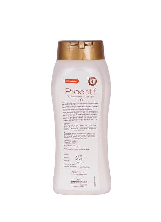 Intas Procott Dog Shampoo By Jolly And Cutie Pets, 275 Milliliter
