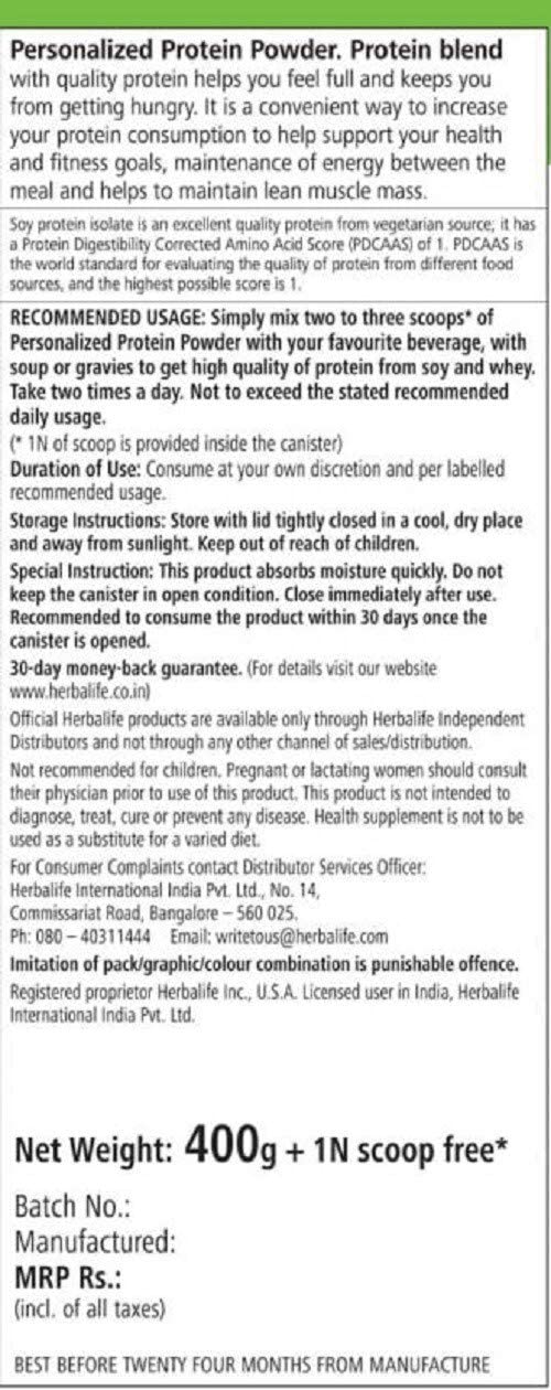 Herbalife Personalized Protein Powder - 400 gm