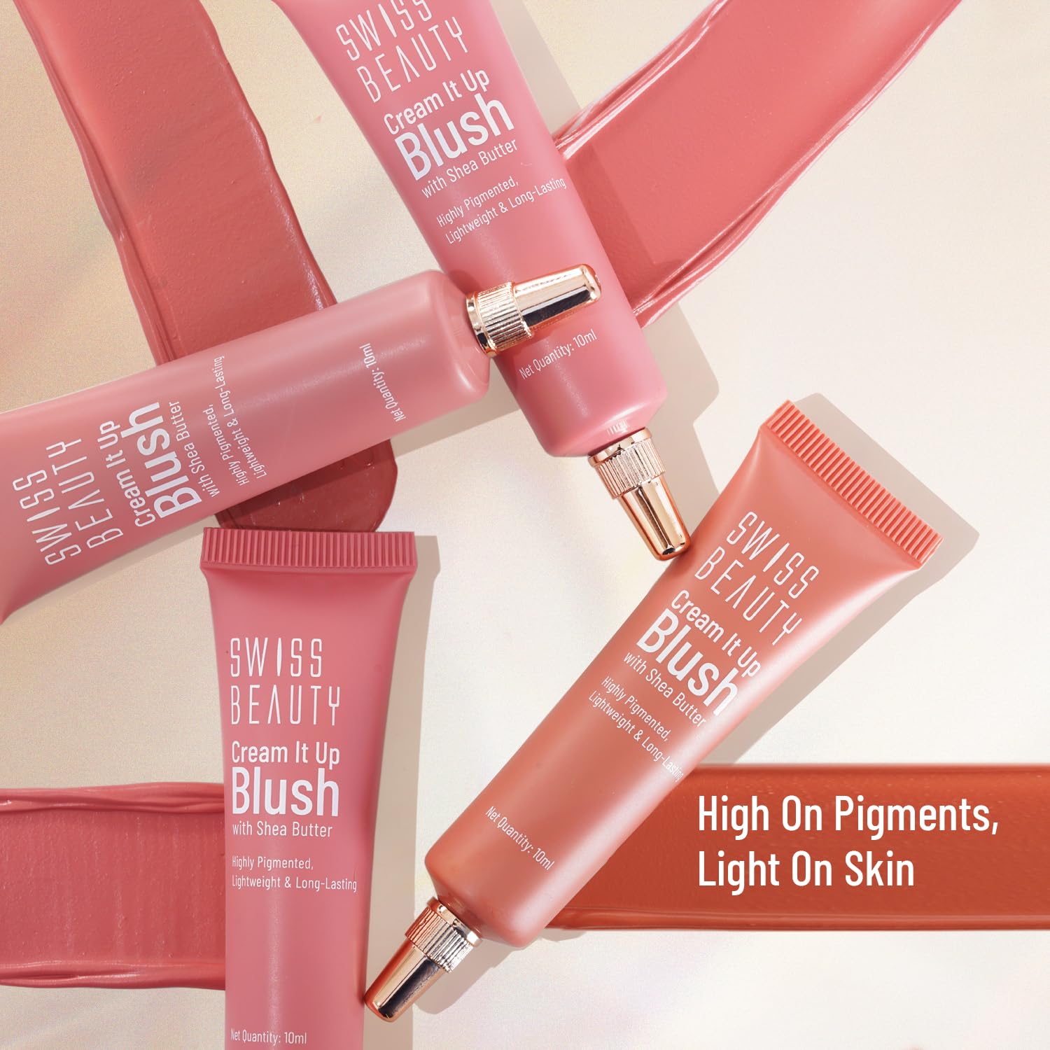Swiss Beauty Cream It Up Blush | Highly pigmented | Super-blendable | Long-lasting | Enriched with Shea Butter | Multipurpose | Shade-04 Copper Cheeks, 10ml