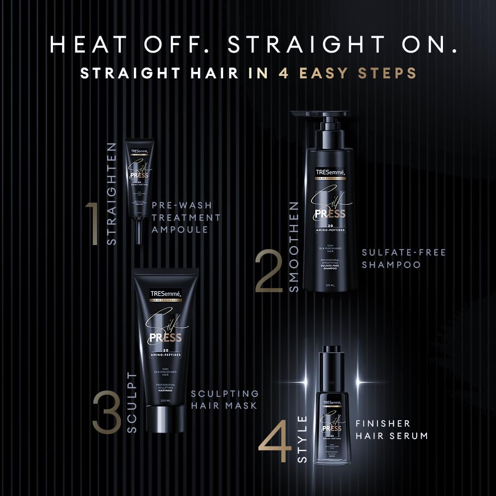 TRESemme Silk Press Finisher Serum 38ml | Hair Serum | Sleeker Shinier Hair Serum| Frizz control hair serum