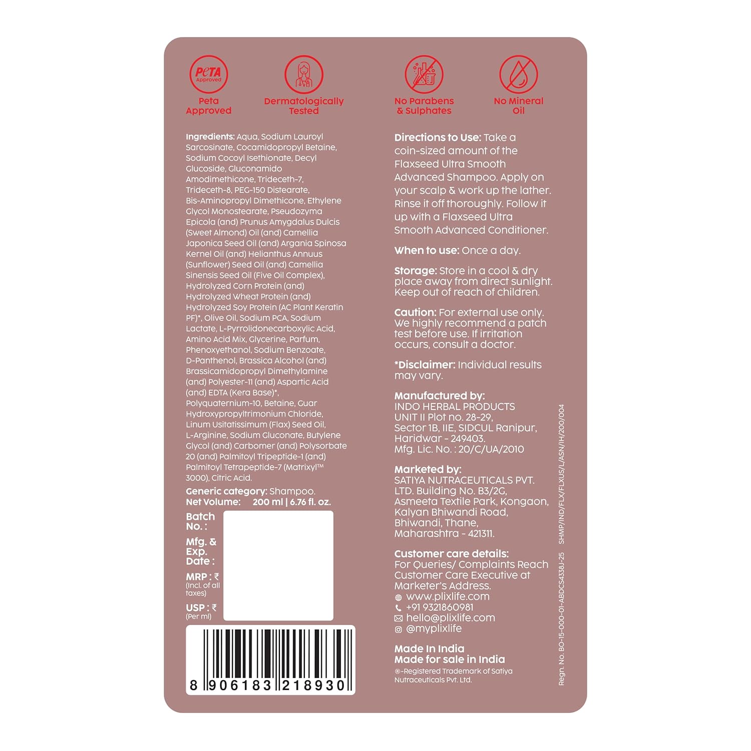 PLIX - THE PLANT FIX Flaxseed Freeze Hair Treatment (Shampoo)