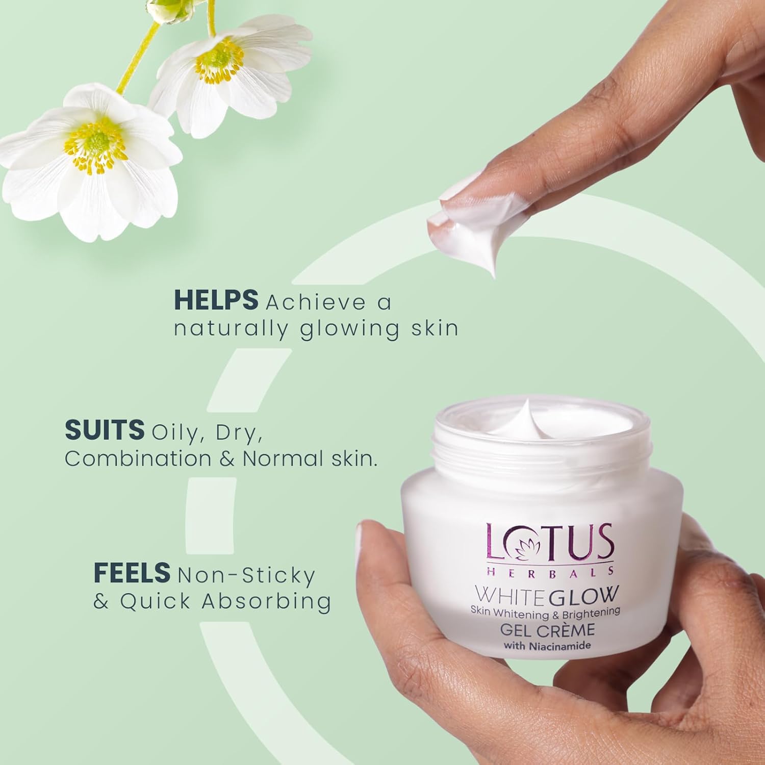 Lotus Herbals WhiteGlow Skin Whitening And Brightening Gel Cream - 40 gm
