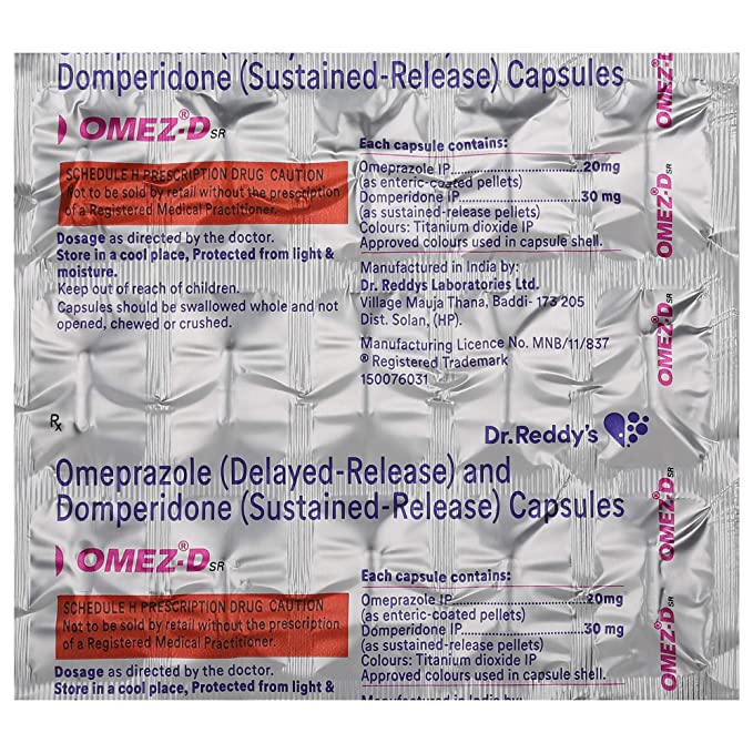 Dr. Reddy’s Labs Omez Capsule 20 Capsule For Treatment of Heartburn, Peptic ulcer disease