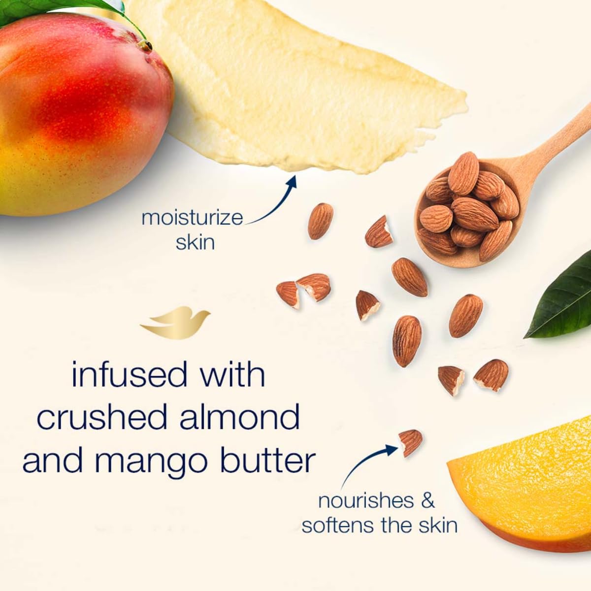 Dove Exfoliating Body Polish Scrub - Crushed Almond And Mango Butter - 298 gm