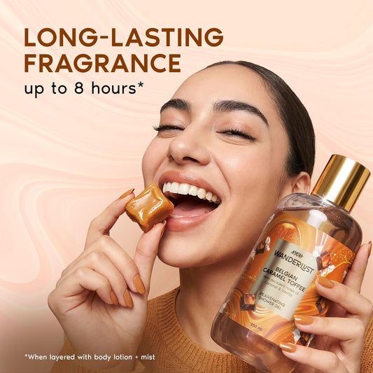 Nykaa Wanderlust Belgian Caramel Toffee Brightening with Lactic Acid| Gentle Cleanser for Nourished, Refreshing Skin | 250ml | Paraben-Free & Vegan