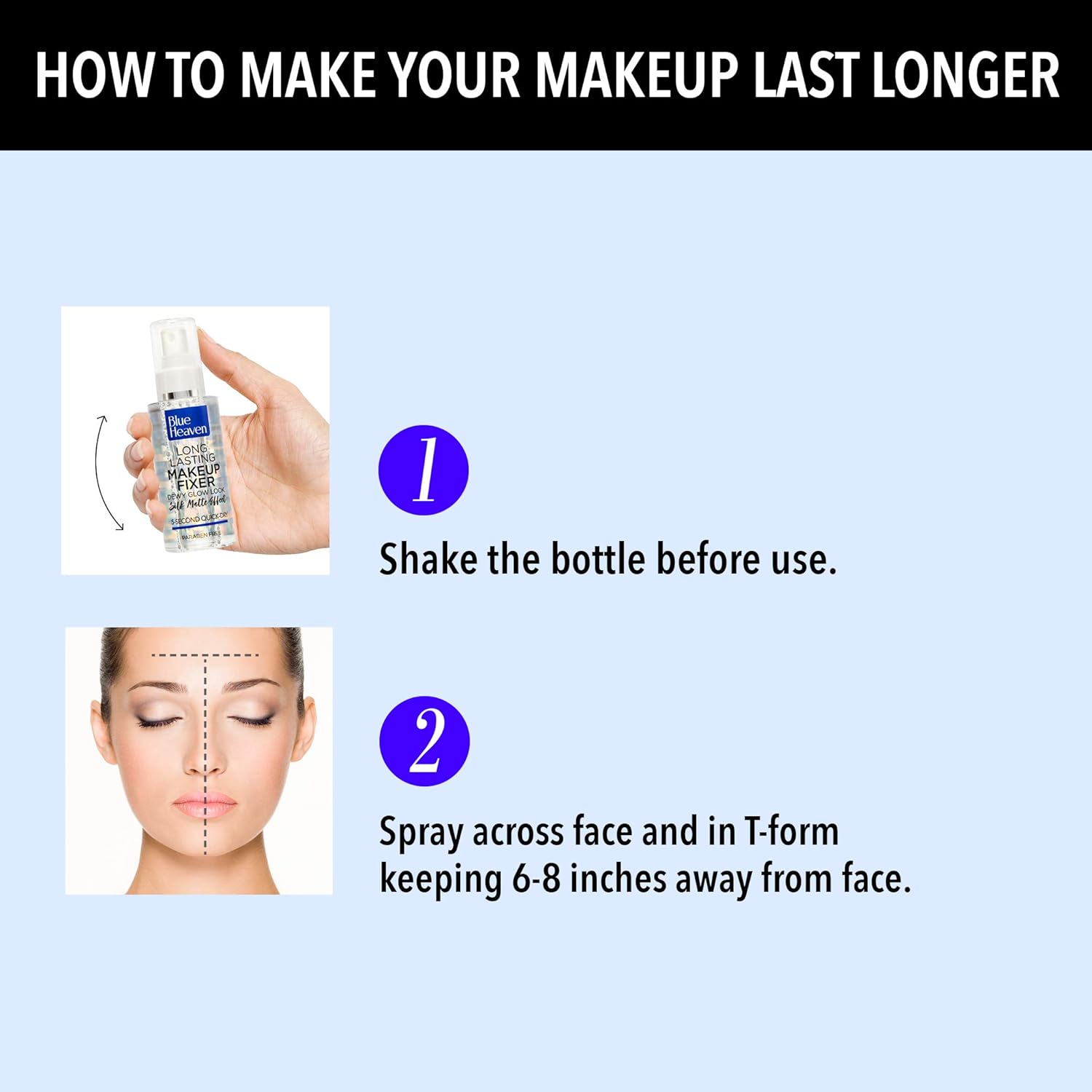 Blue Heaven Long lasting Makeup Fixer, White,(115 ml)