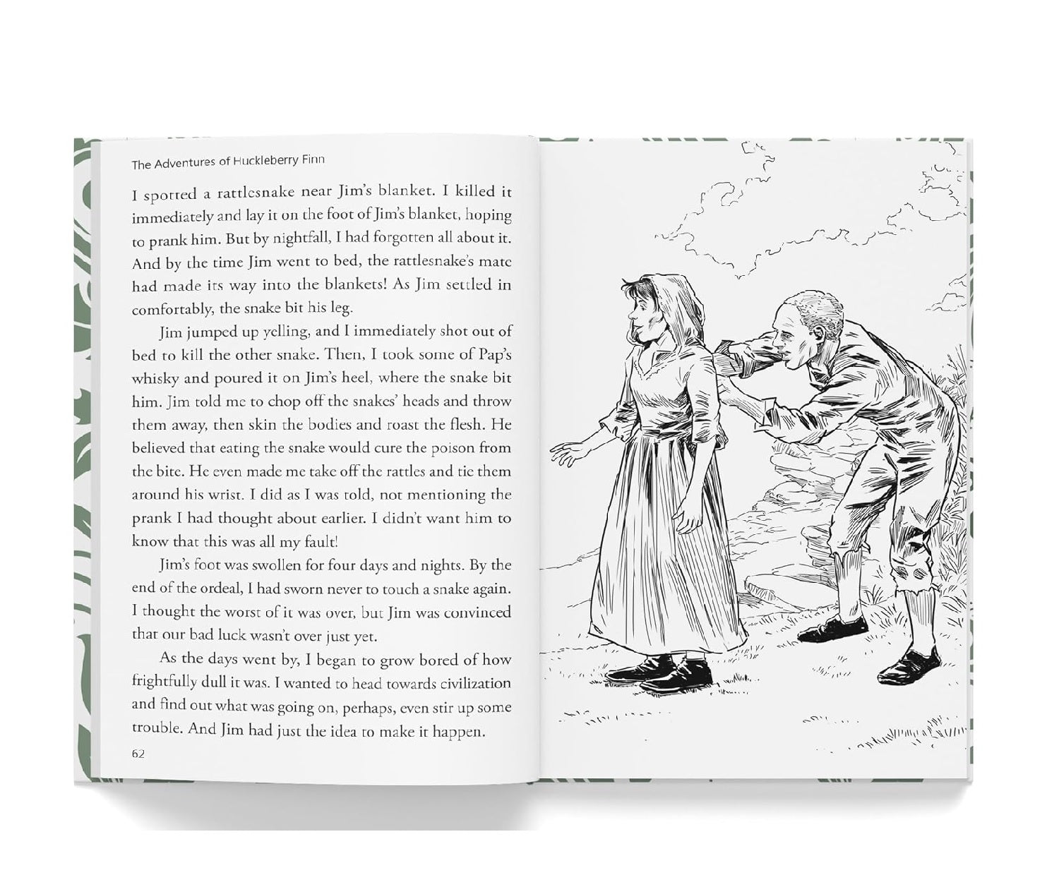 The Adventures of Huckleberry Finn : Illustrated Abridged Children Classic English Novel with Review Questions  Book