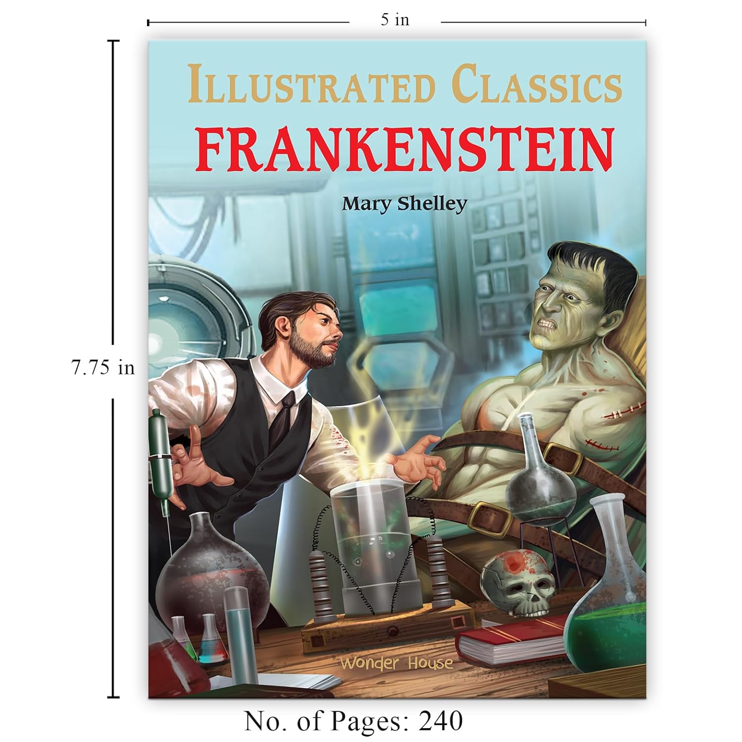 Frankenstein : Illustrated Abridged Children Classics English Novel with Review Questions Hardcover Book