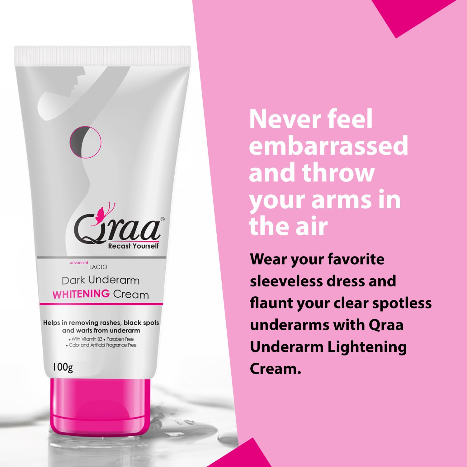 Qraa Advanced Lacto Dark Underarm Cream, 100g