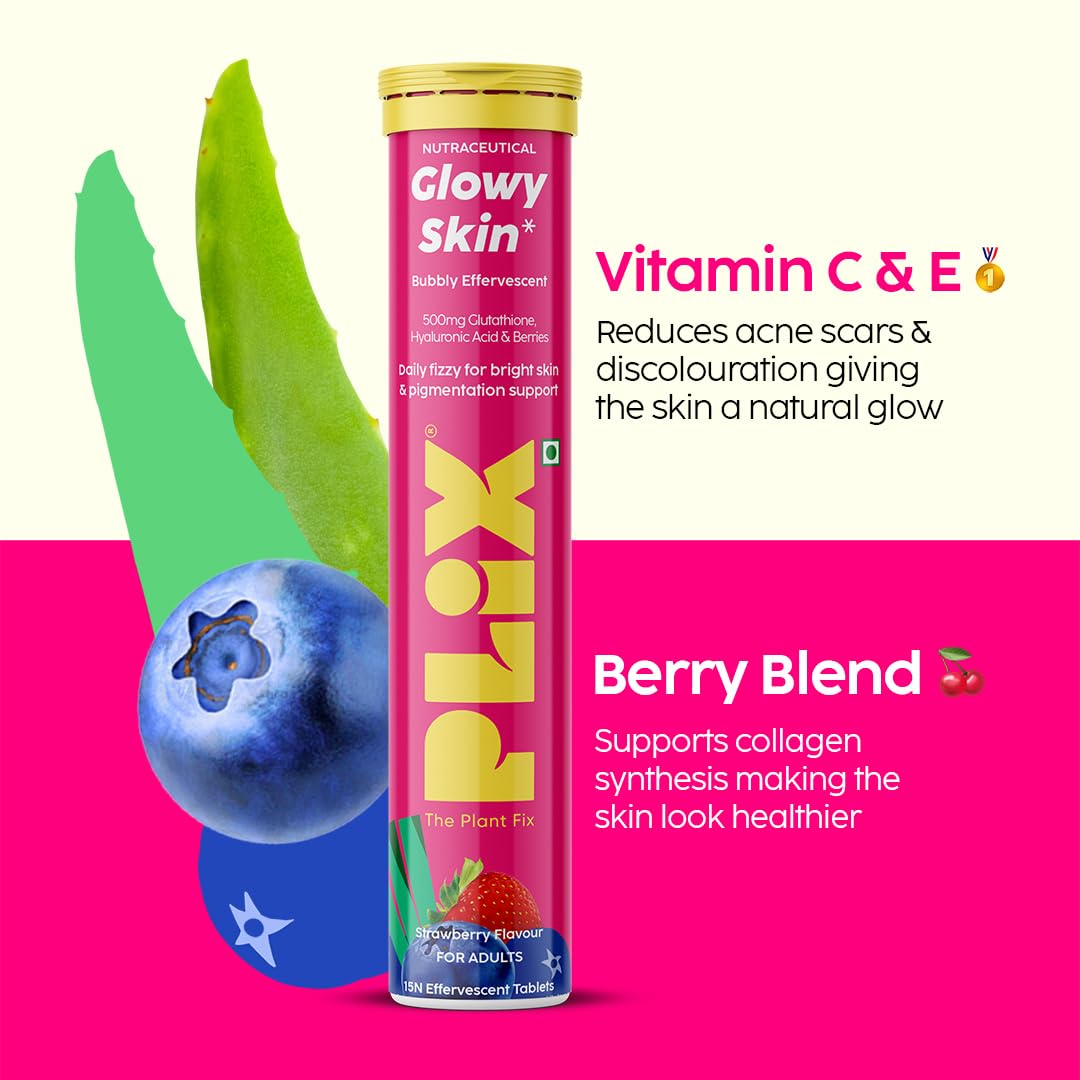 The Plant Fix Plix Glutathione Effervescent Tablets for Clear, Glowing & Youthful Skin