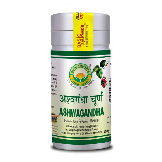 Basic Ayurveda Ashwagandha Churna 100g For nourishing the tissues, immune system, stress