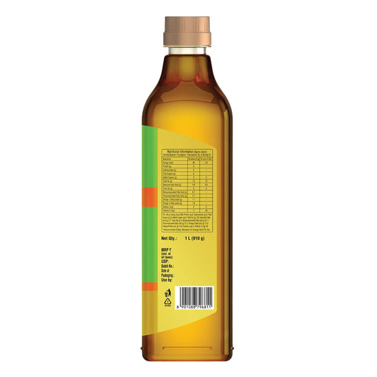 Saffola Cold Pressed Mustard Oil | 100% Cold Pressed Mustard Seed Oil | Kachi ghani Mustard Oil, 0 trans fat, Unrefined, Chemical free | Helps Manage Cholesterol, Goodness of Omega 3 with Authentic Seed Flavour | 1L Pet Bottle