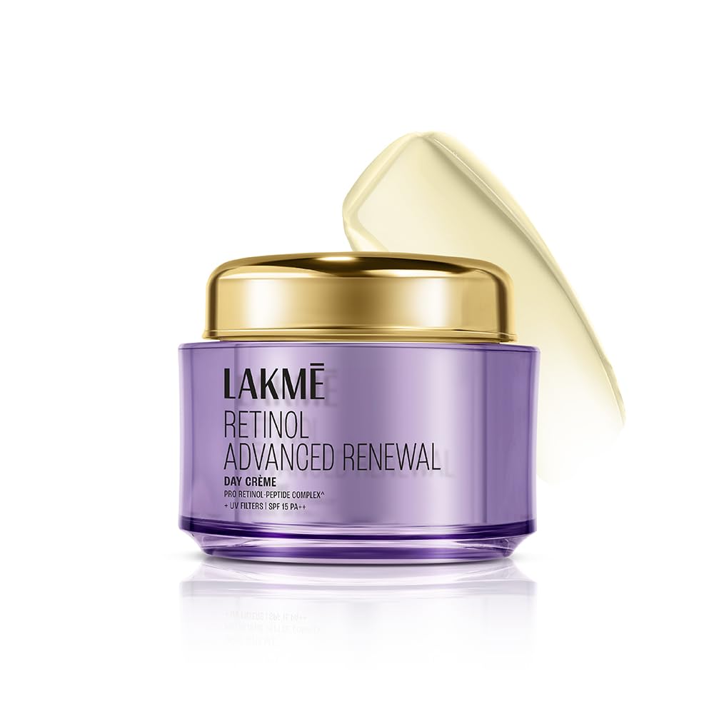 Lakme Retinol Advanced Renewal Day Creme Pro-Retinol Peptide Complex + UV Filters & SPF 15 PA++ 50G
