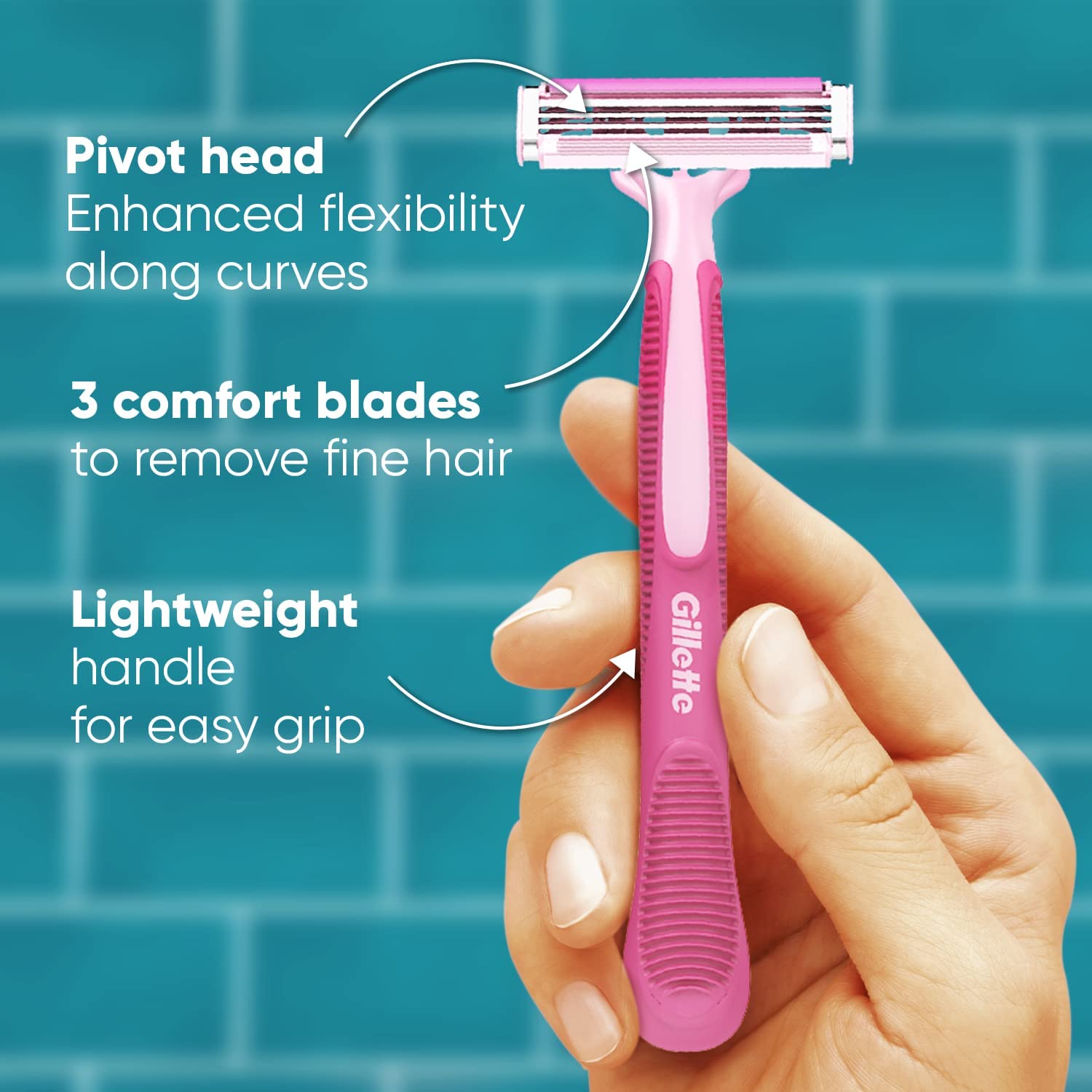 Gillette Venus Simply Venus Pink Hair Removal for Women - 5 razors (B4G1)