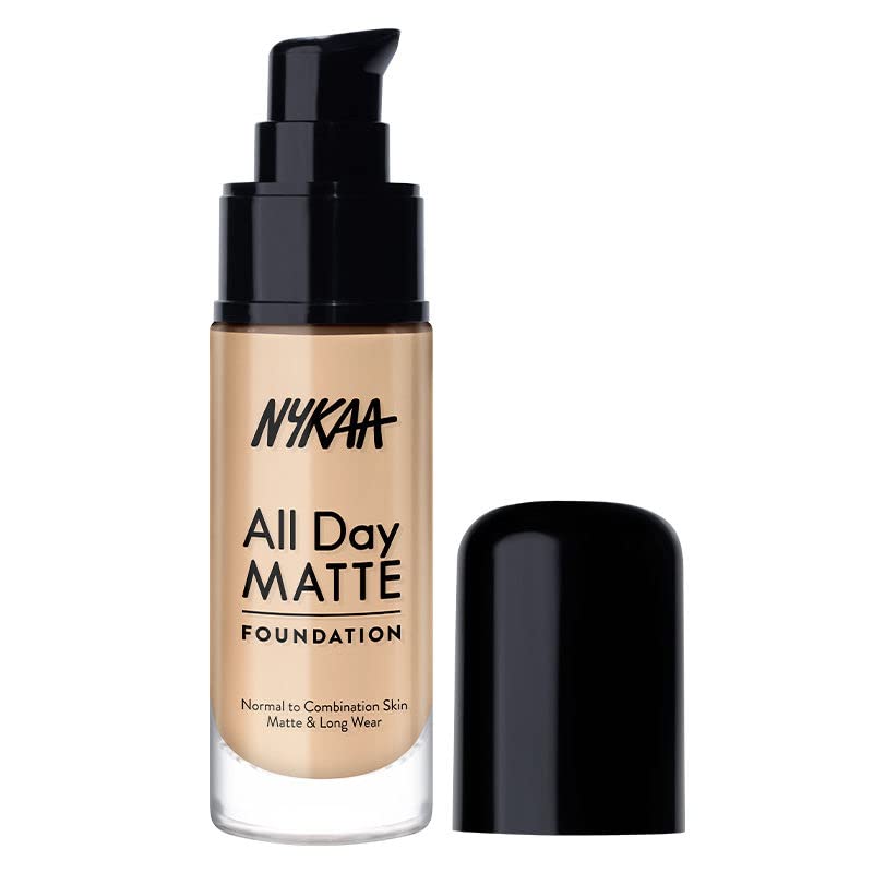 Nykaa All Day Matte Long Wear Liquid Foundation, Sand 07 | Normal To Combination Skin