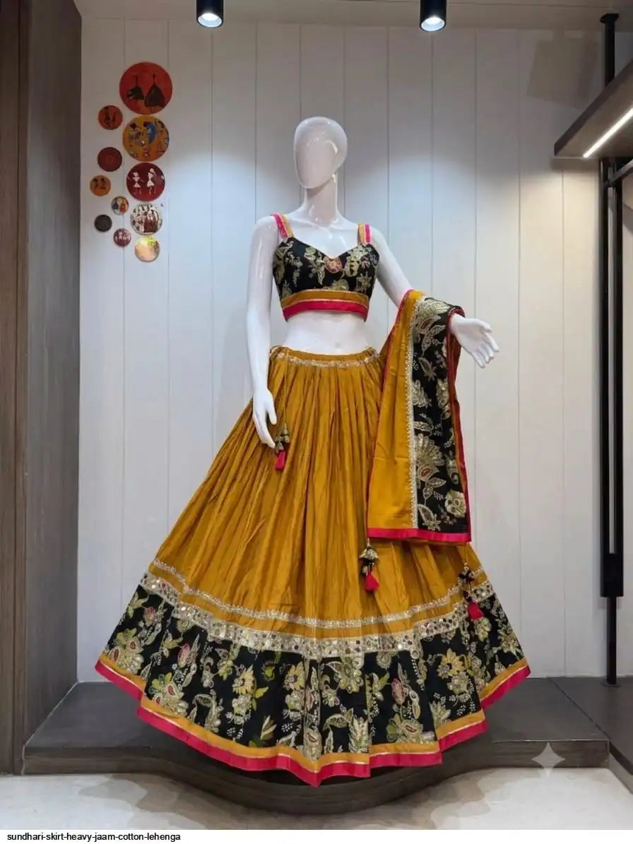 SUNDHARI SKIRT HEAVY JAAM COTTON LEHENGA