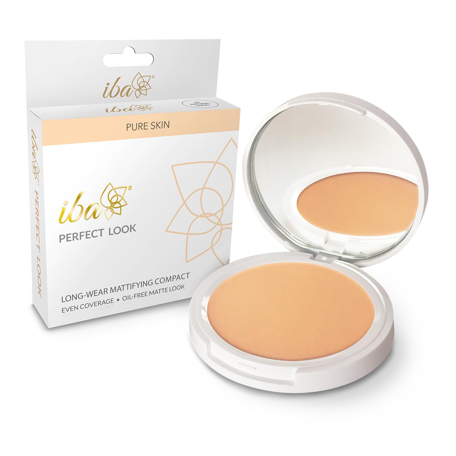 Iba Pure Skin Perfect Look Long Wear Mattifying Compact - Natural Coral, 9g