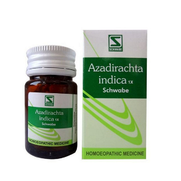 Dr Willmar Schwabe India Homoeopathic Azadirachta Indica 1X Tablets (Neem) (20g) for Rash Itching Pimples