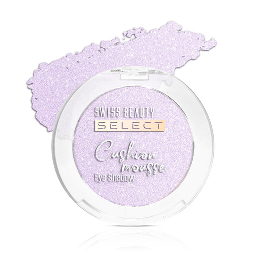 Swiss Beauty Select Cushion Mousse Eyeshadow | Highly Pigmented & Blendable Formula | Long-Lasting Eye Makeup with Vitamin E | Lightweight & Shimmer Finish | Shade- 4. Ultra Lilac, 2g