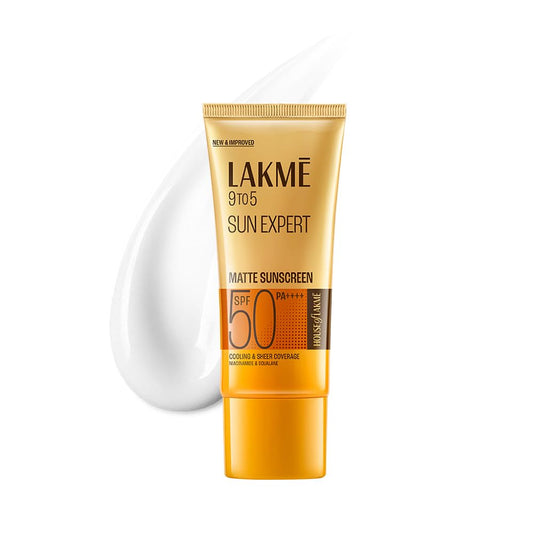 Lakme SPF 50 PA++++ Sunscreen Lotion for Bright Skin | In Vivo Tested | UVA UVB Blue Light Protection | Water light| No White Cast | Niacinamide| For All Skin Types | 50 ml