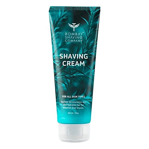 Bombay Shaving Company Shaving Cream – 100 g with Tea Tree oil, Aloe Vera and Menthol Extracts