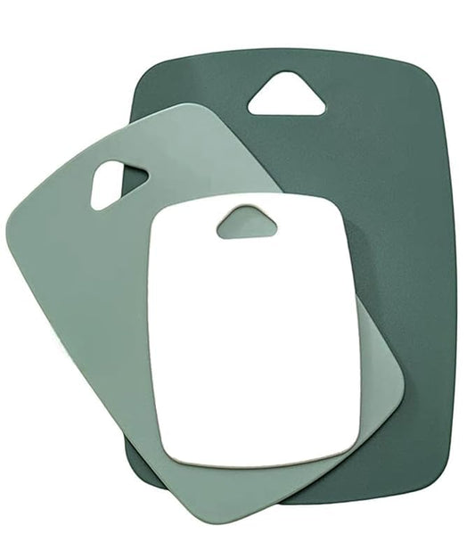Chopping Board Set of 3 – BPA Free Plastic Cutting Boards | Non-Slip, Dishwasher Safe, Easy Grip Handle & Hanging Hole for Meat, Vegetables & Fruits Cutting Boards for Kitchen