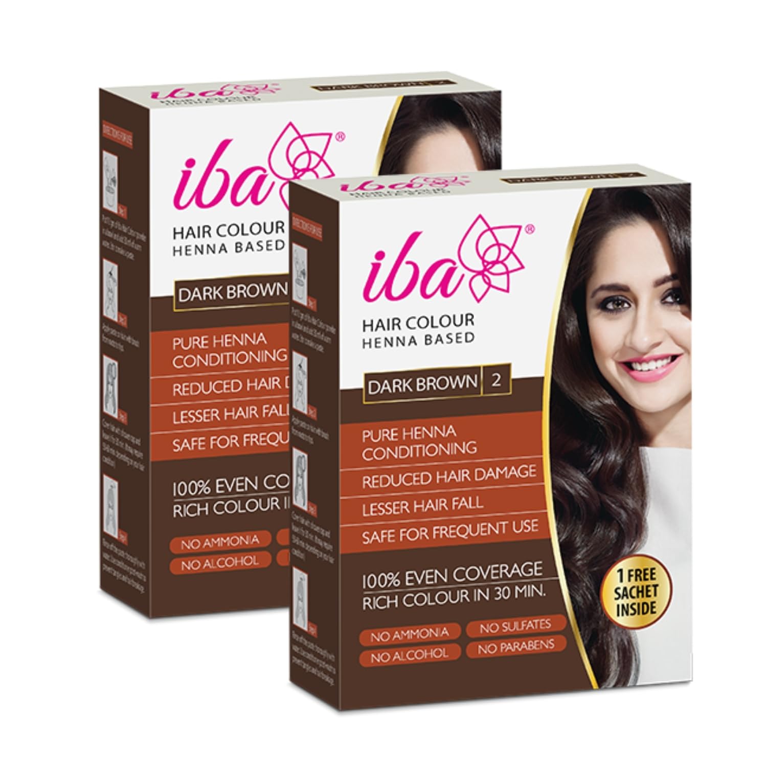 Iba Hair Colour for Women - Dark Brown, 70g (Pack of 2)