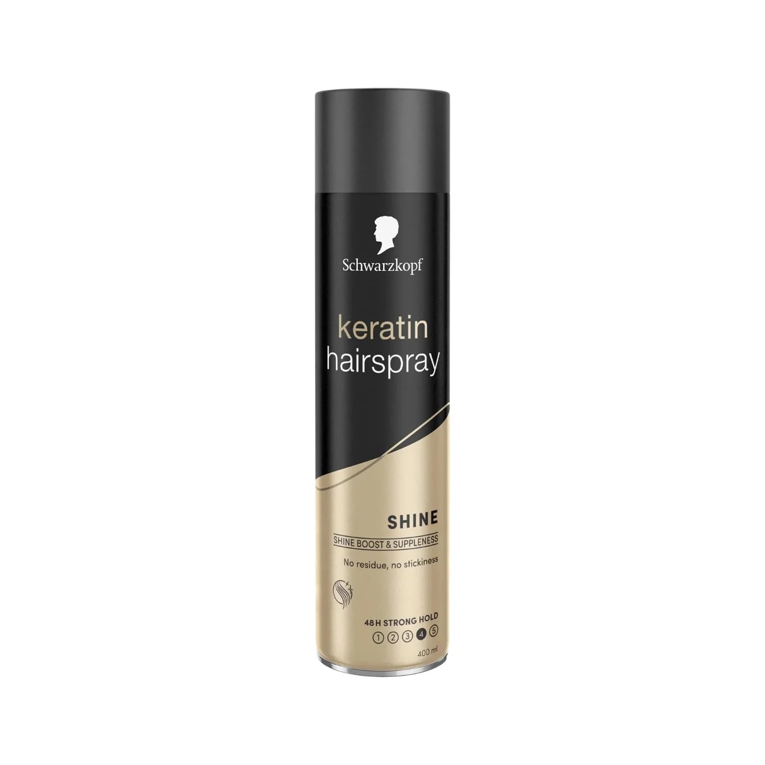 Schwarzkopf Keratin Hair Spray 400ml | Strong Hold & Long Lasting Shine Hair Styling Spray | 48H Flexible Hold Anti-Frizz Formula for Smooth & Glossy Hair
