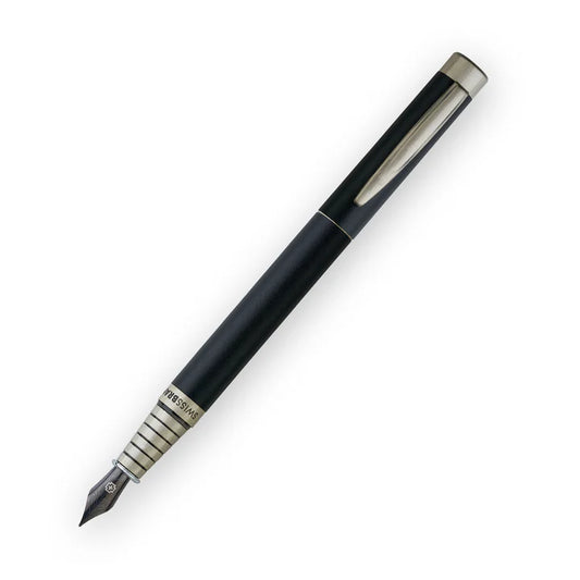 SWISSBRAND Zenith 2507 Matte black Fountain Pen with chrome trim