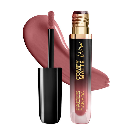 FACES CANADA Comfy Matte Wow Liquid Lipstick - Tea Rose 12 (Brown) 3.8ml