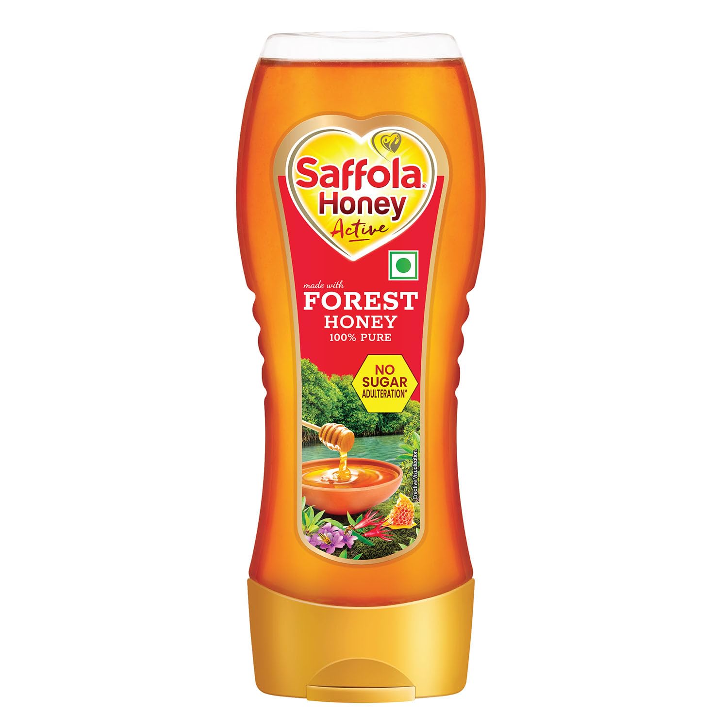 Saffola Honey Active, 350g (Squeezy Pack), Made with Sundarban Forest Honey, 100% Pure Honey, No sugar adulteration, Natural Immunity booster