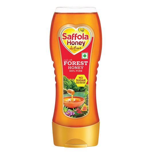 Saffola Honey Active, 350g (Squeezy Pack), Made with Sundarban Forest Honey, 100% Pure Honey, No sugar adulteration, Natural Immunity booster