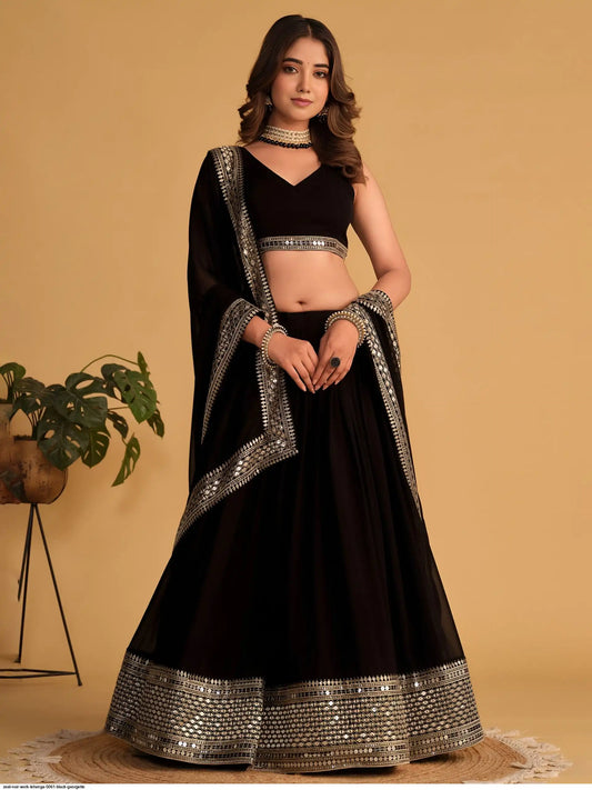 ZEEL NOIR WORK LEHENGA 5061 BLACK GEORGETTE