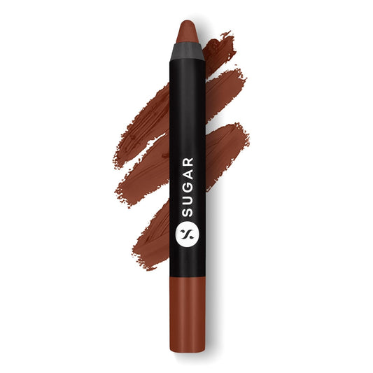 SUGAR Cosmetics Matte As Hell Crayon Lipstick for Indian Skin | Long Lasting Matte Lipstick | Smudge Proof Lip Crayon with Sharpener | 12Hr Wear | 2.8gm - 16 Claire Underwood