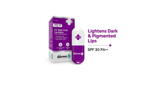 The Derma Co 1% Kojic Acid Lip Balm I With Alpha Arbutin & Hyaluronic Acid I SPF 30 PA++ 4.5 gm