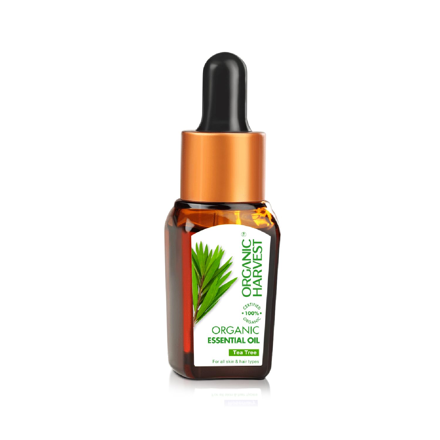 Organic Harvest Tea Tree Essential Oil, Pure & Undiluted Therapeutic Grade Oil, Excellent for Aromatherapy, 100% American Certified Organic, Paraben & Sulphate Free - 10ml