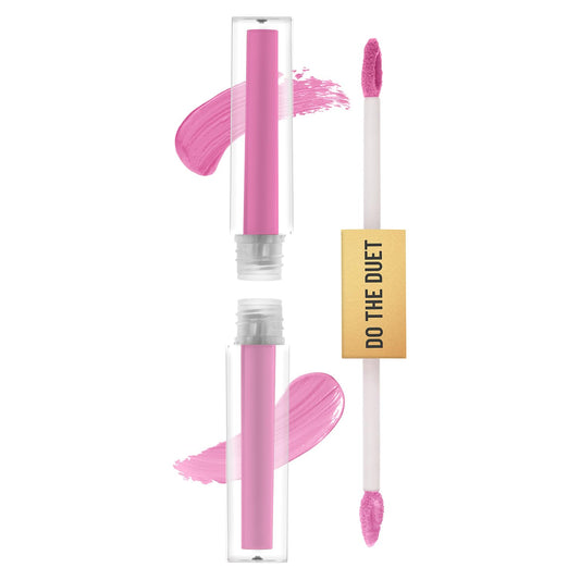 Swiss Beauty Select Do The Duet Lipstick | Matte Liquid Lipstick + Tinted Gloss | Infused with Vitamin E and Jojoba Oil | Shade-French Rose, 3ml |