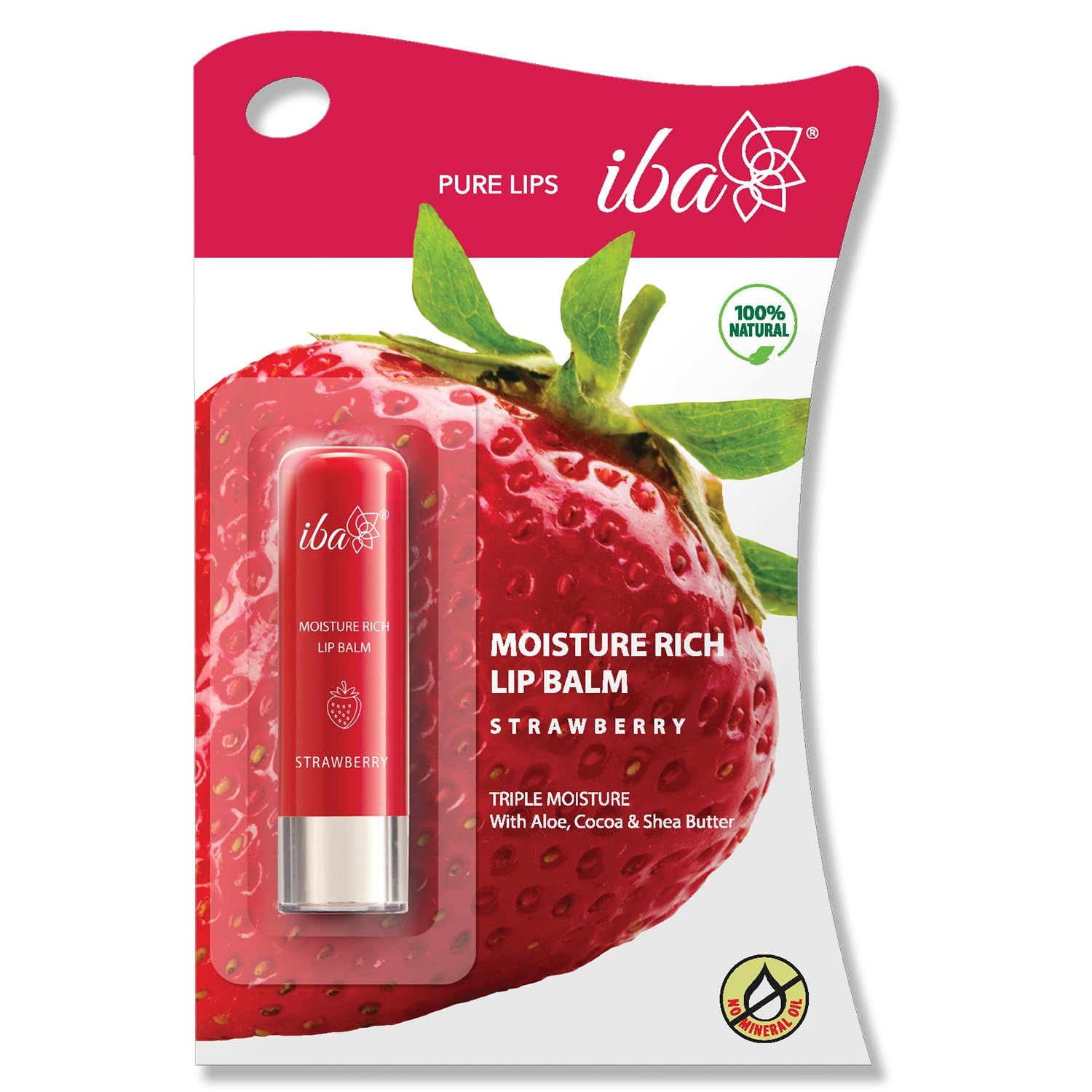 Iba Pure Lips Moisture Rich Lip Balm - Strawberry 4.5 g