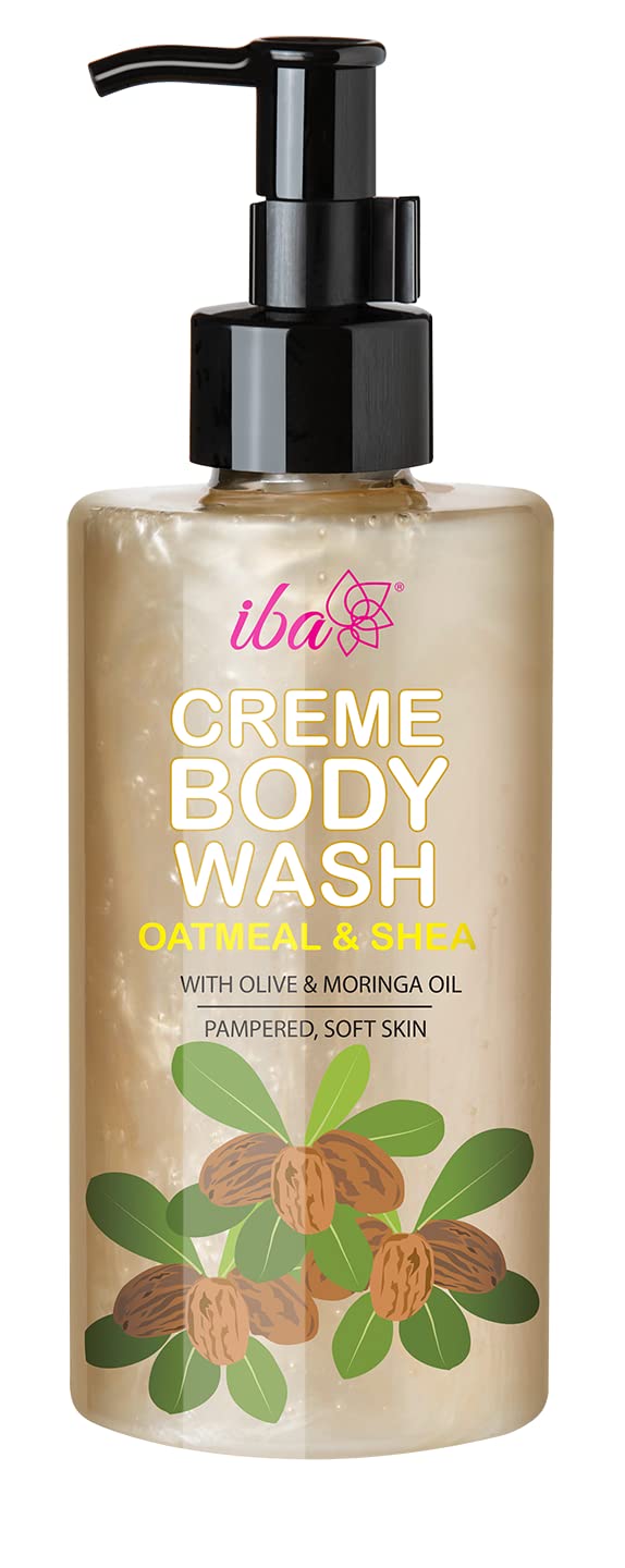 Iba Oatmeal & Shea Crème Body Wash | No Parabens No Sulfates | For Softer, Smoother, Nourished Skin | Halal Certified & Vegan - 320ml