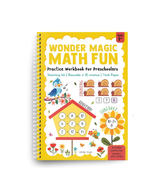 Wonder Magic Maths Practice Workbook for Preschoolers Count, Match & Solve Simple Problems  |  Spiral-bound