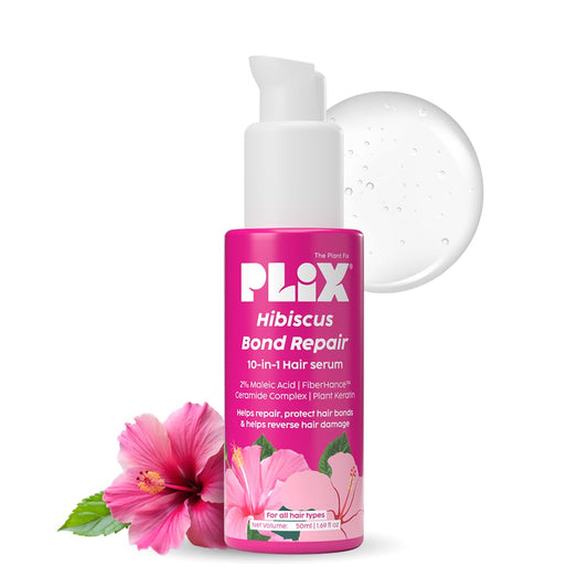 PLIX - THE PLANT FIX Hibiscus Bond Repair 10-in-1 Hair Serum | FiberHance™ | Repairs Damage Hair | Strengthens Keratin Structure | Provides 3X strengthening | 50ml