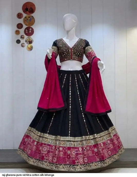 RAJ GHARANA PURE VICHITRA COTTON SILK LEHENGA SIZE L