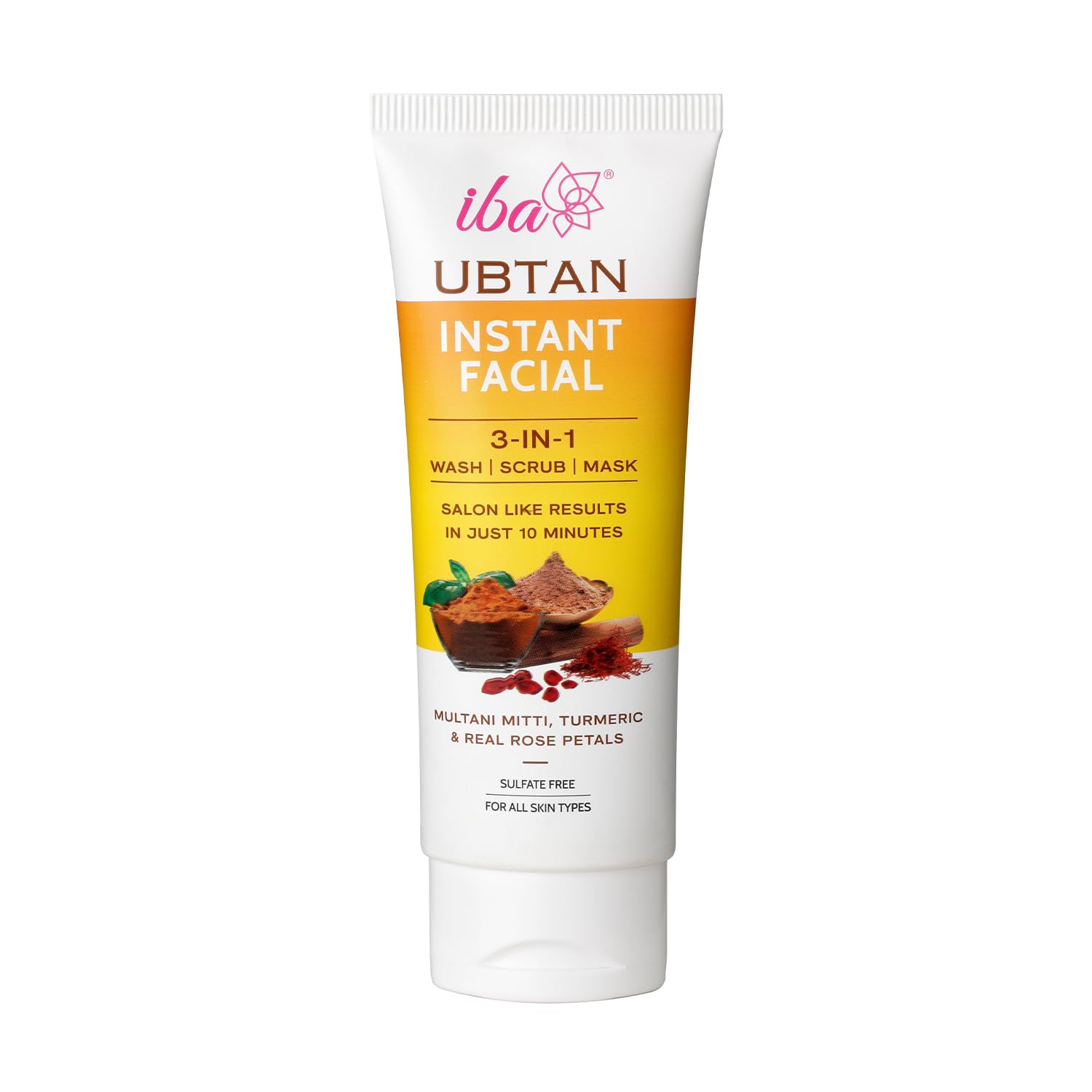 Iba Ubtan Instant Facial 3 IN 1 Wash, Scrub & Mask, 100g