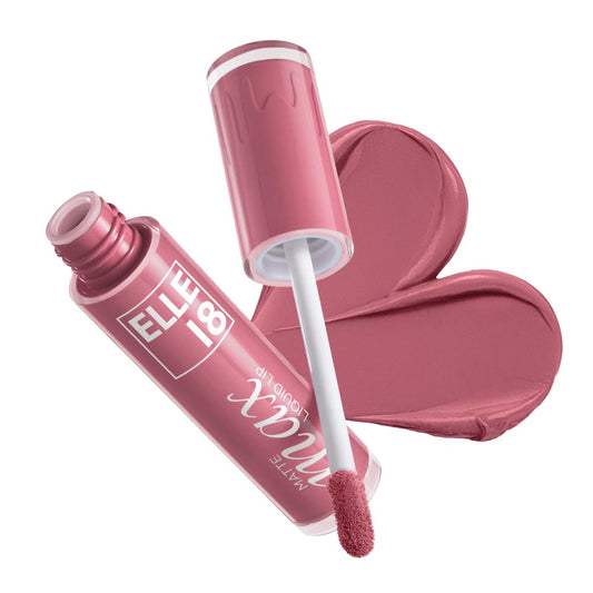 Elle18 Matte Max Liquid Lipstick - Rose Dust, for Smooth Lips, with Hyaluronic Acid & Vitamin E, Blur Matte Finish, Transferproof & Smudgeproof - 6ml