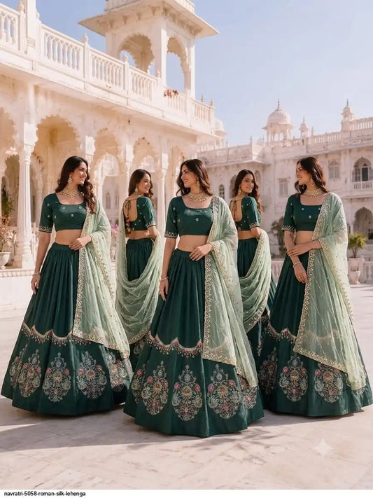 NAVRATRI 5058 ROMAN SILK LEHENGA SIZE L